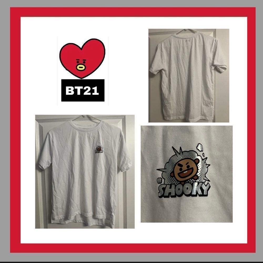 BT21 Shooky Graphic High Low Hemline Tee Shirt Size M